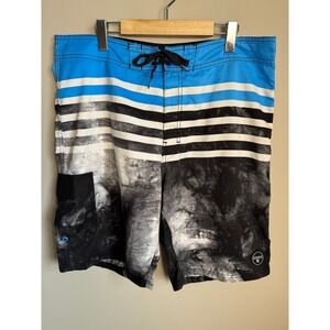 Island Haze Board‎ Shorts Striped Tie Dye Swim Trunks Mens 36 Surfer Resortwear